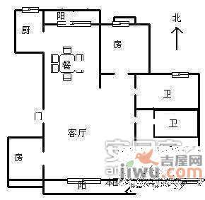 银爵世纪公寓2室2厅2卫89㎡户型图