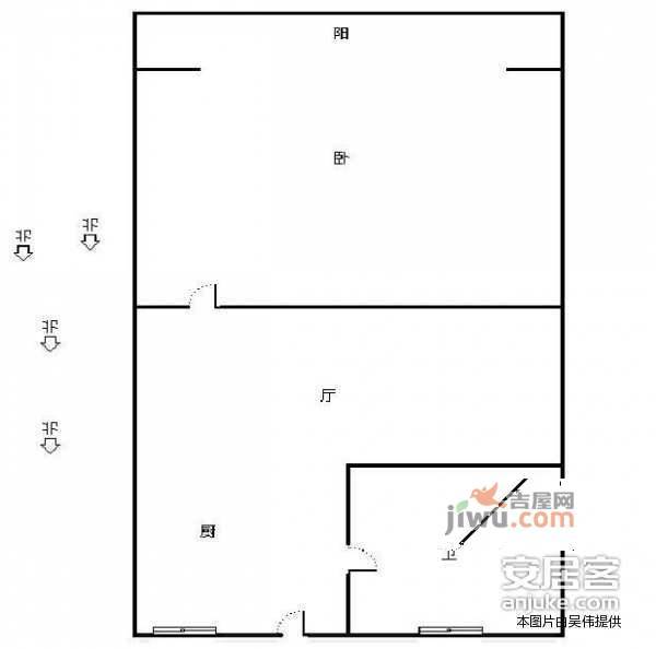 复兴南苑1室1厅1卫45㎡户型图