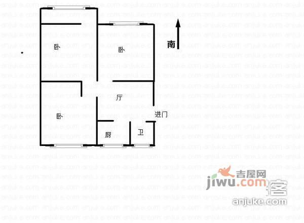 五洋运河人家3室1厅1卫95㎡户型图