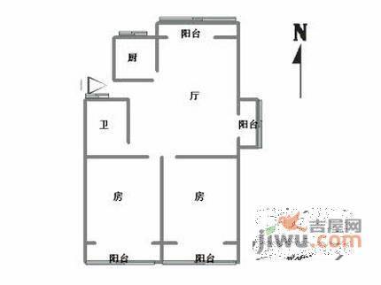 采荷东区2室2厅1卫95㎡户型图