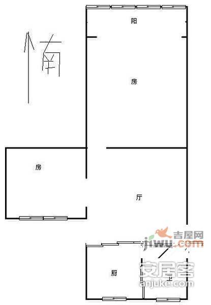 凯旋金牛坊2室1厅1卫93㎡户型图