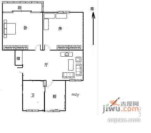 金都花园2室1厅1卫79㎡户型图