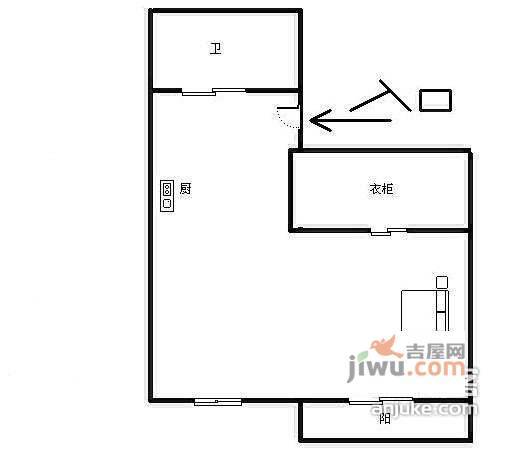 世贸丽晶城1室1厅1卫180㎡户型图