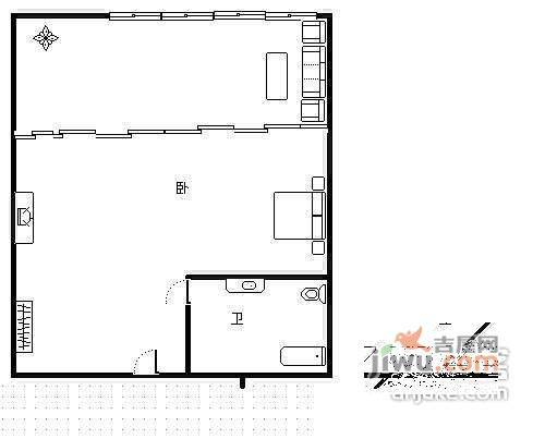 世贸丽晶城1室1厅1卫180㎡户型图