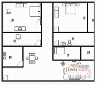 世贸丽晶城3室2厅1卫120㎡户型图