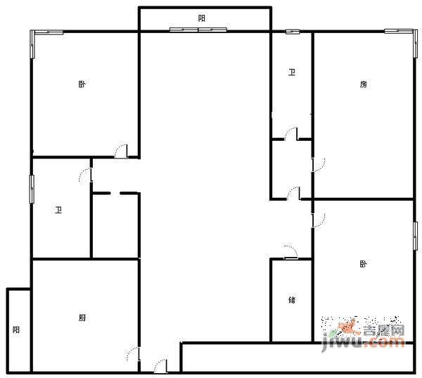 世贸丽晶城3室2厅1卫120㎡户型图