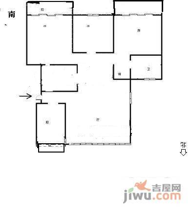 世贸丽晶城3室2厅2卫158㎡户型图