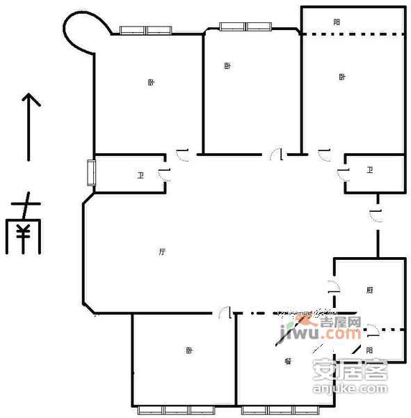 世贸丽晶城4室2厅2卫210㎡户型图