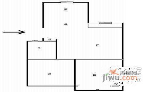 三里新城兰苑2室2厅1卫90㎡户型图