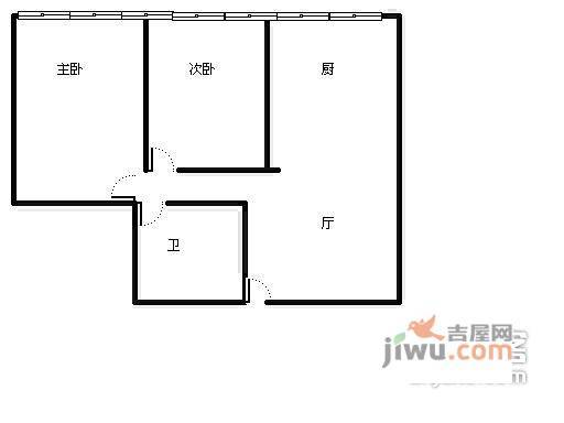 华门自由21世纪公寓2室1厅1卫104㎡户型图