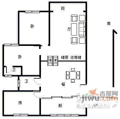 嘉泰馨庭3室2厅2卫136㎡户型图