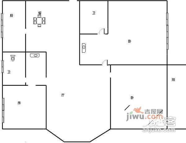 嘉泰馨庭3室1厅1卫102㎡户型图