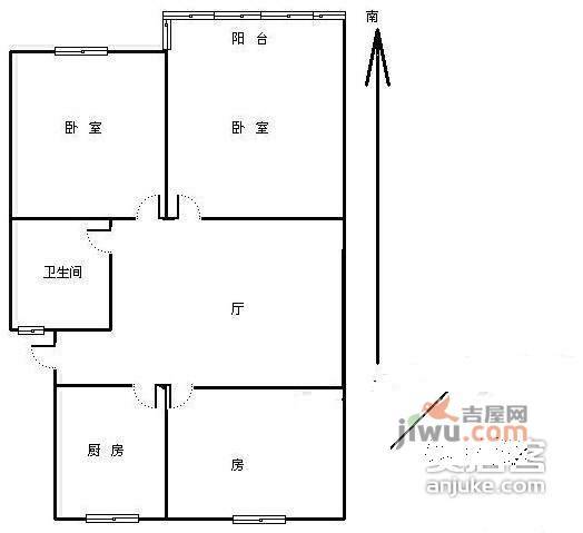 天河西苑3室1厅1卫72㎡户型图