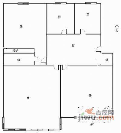 西子花园3室2厅1卫116㎡户型图