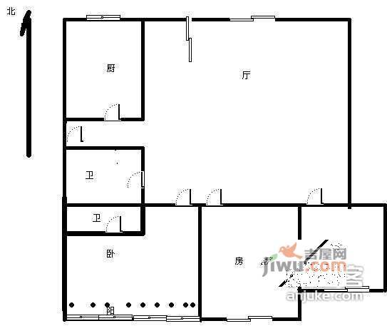 锦昌文华苑3室2厅2卫150㎡户型图