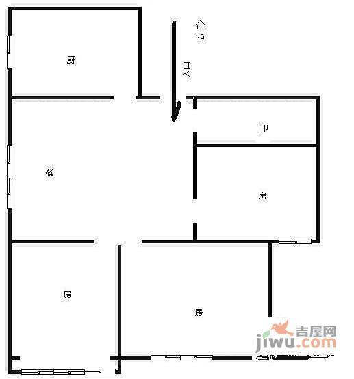 锦绣文澜阁3室1厅1卫105㎡户型图