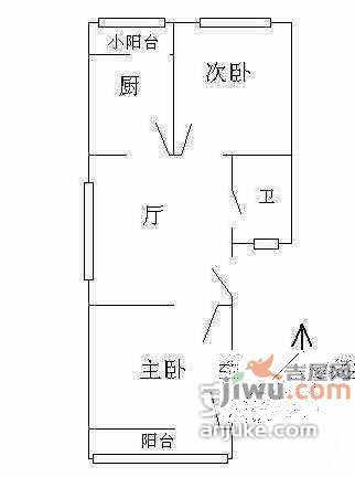 假山新村1室1厅1卫48㎡户型图