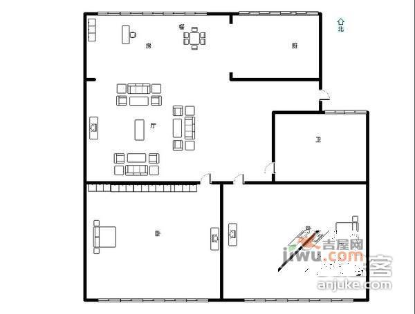 假山新村2室2厅1卫83㎡户型图