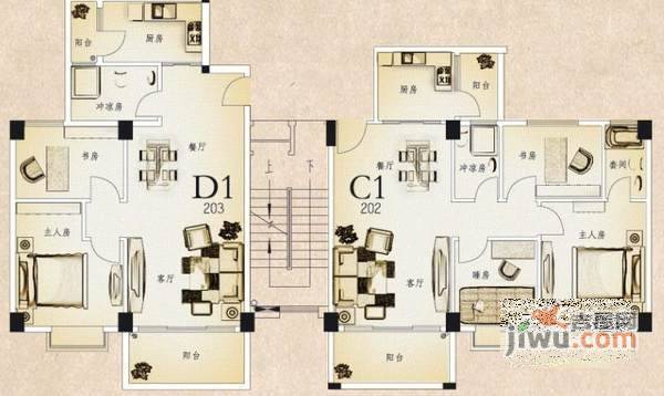 国信嘉园6室3厅4卫337㎡户型图