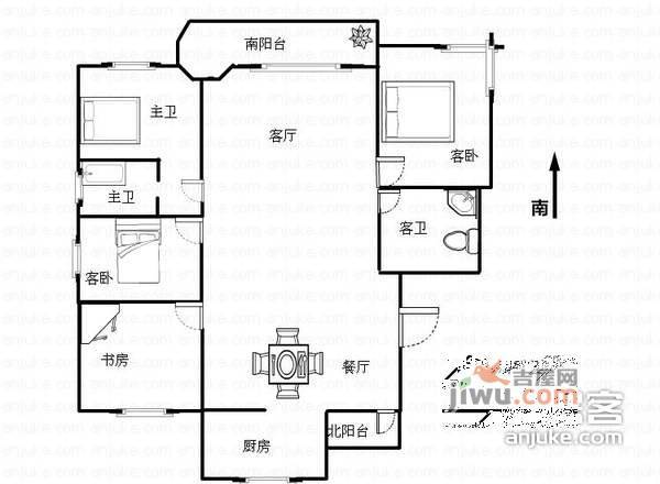 国信嘉园6室2厅2卫231㎡户型图