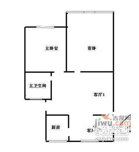 现代景苑2室2厅1卫95㎡户型图