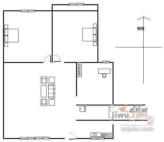 信义坊小区3室2厅1卫110㎡户型图