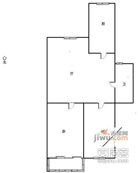 信鸿花园北区2室1厅1卫850㎡户型图