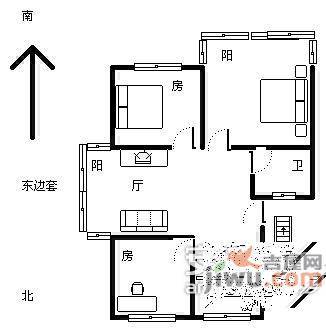 信鸿花园北区3室1厅1卫110㎡户型图