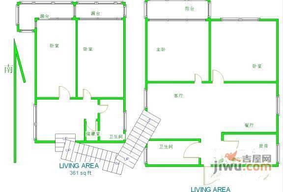 信鸿花园北区4室2厅2卫178㎡户型图