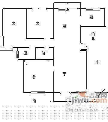 三华天运花园3室2厅1卫129㎡户型图