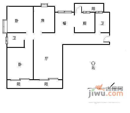 三华天运花园3室2厅2卫160㎡户型图