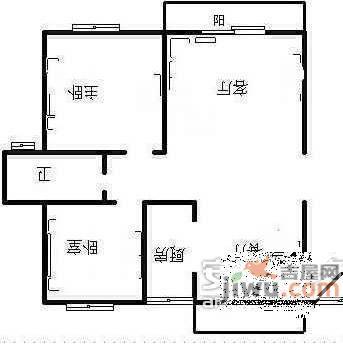 怡景花城2室2厅1卫108㎡户型图