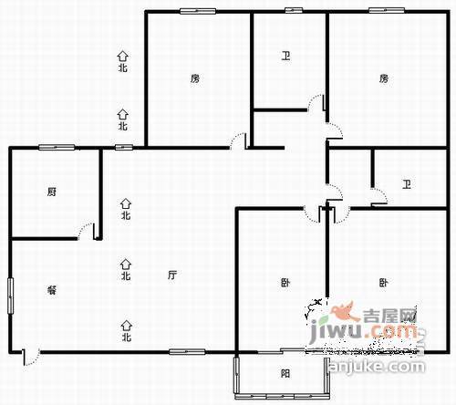 三塘桂园4室2厅1卫户型图