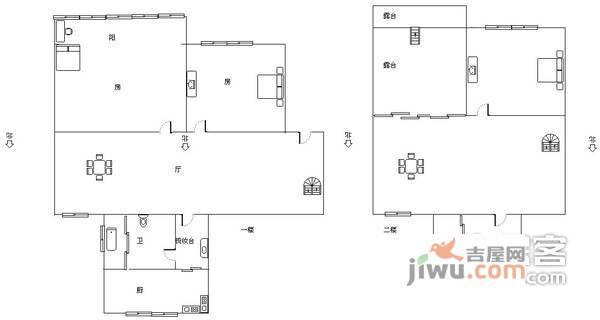 三塘桂园3室1厅1卫122㎡户型图