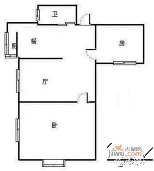 钱江湾花园2室2厅1卫113㎡户型图