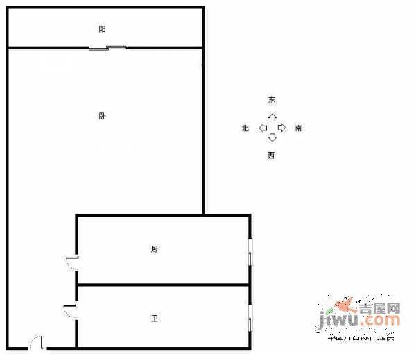 钱江湾花园1室1厅1卫123㎡户型图