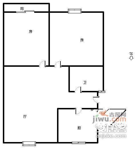 钱江湾花园2室2厅1卫113㎡户型图