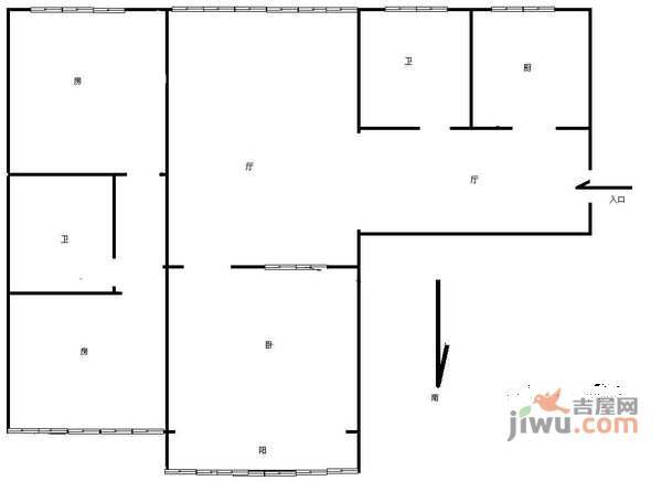 银树湾3室1厅1卫户型图