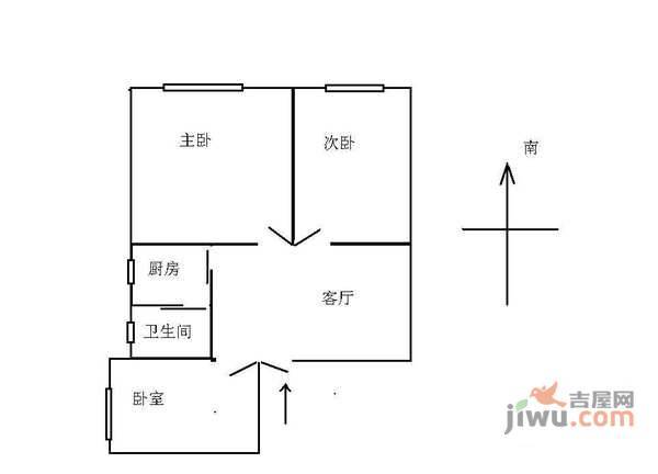 金祝新村3室1厅1卫75㎡户型图