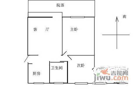 金祝新村3室1厅1卫75㎡户型图