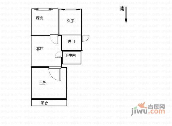 近江二园1室1厅1卫72㎡户型图