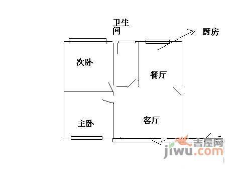 府苑新村2室1厅1卫83㎡户型图