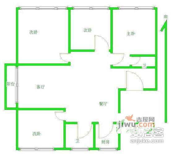 府苑新村4室2厅2卫169㎡户型图