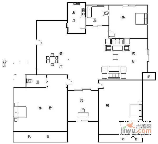 紫金庭园4室2厅2卫240㎡户型图