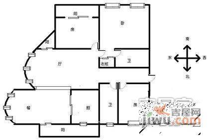 紫金庭园3室2厅2卫159㎡户型图