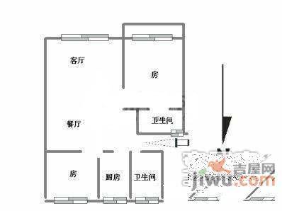 紫金庭园2室2厅1卫118㎡户型图