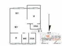 紫金庭园2室2厅1卫118㎡户型图