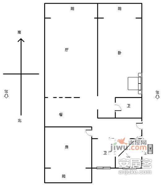 紫金庭园2室2厅2卫112㎡户型图