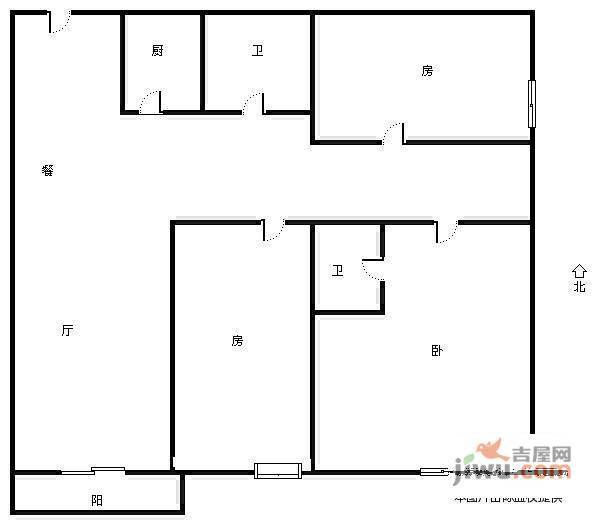 明辉花园3室2厅2卫174㎡户型图