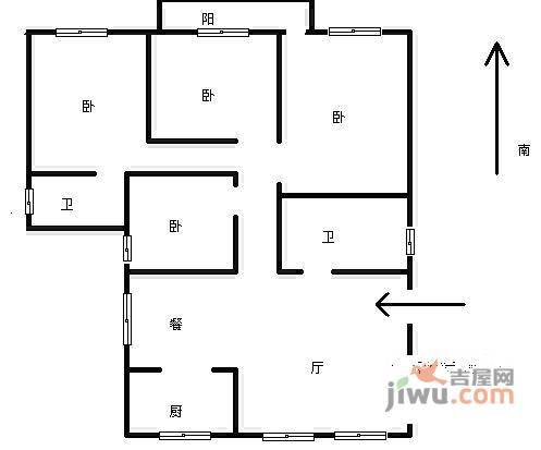 西园凤都苑4室2厅2卫148㎡户型图